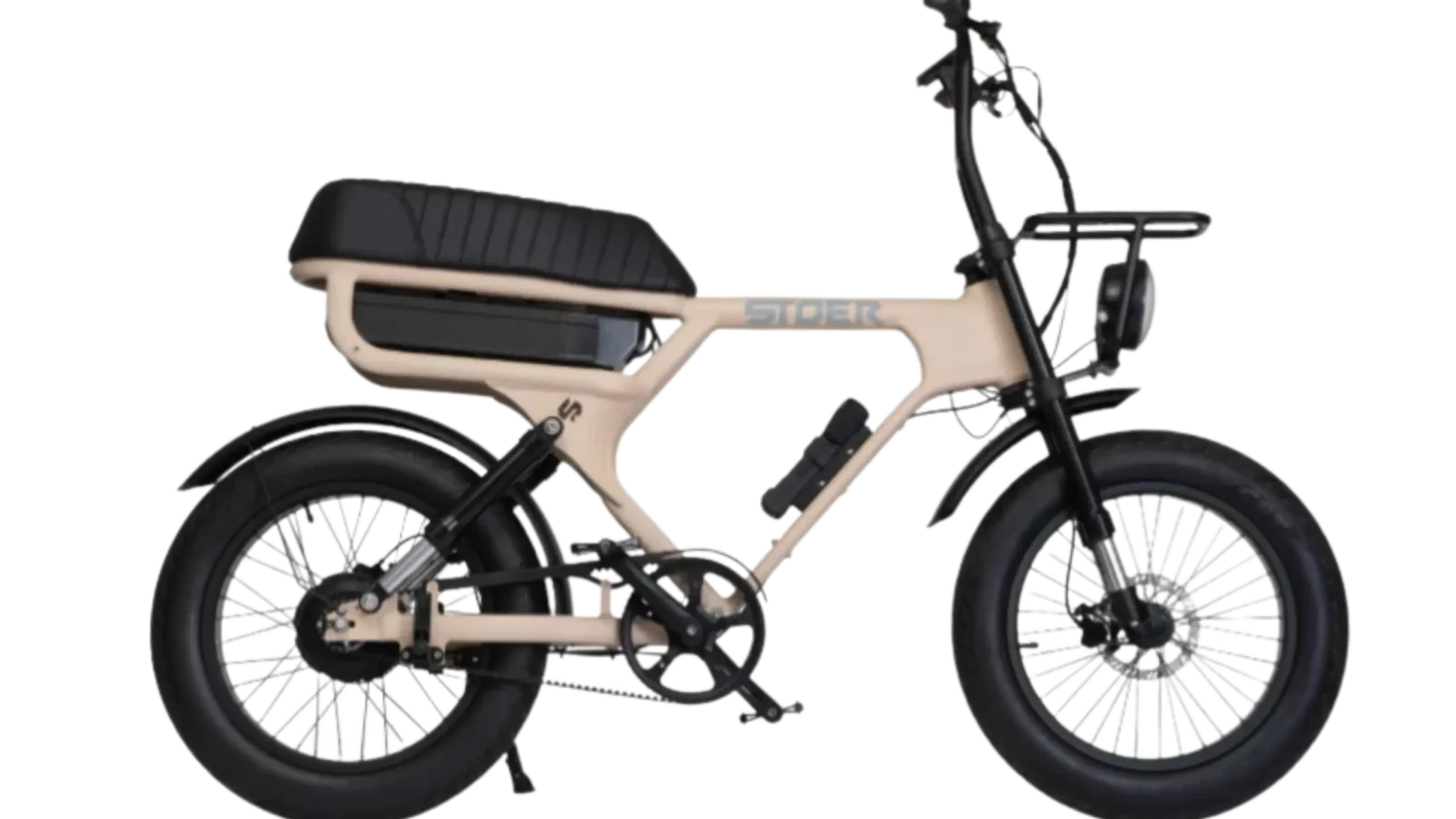 Fatbike met trapondersteuning van opzij gezien